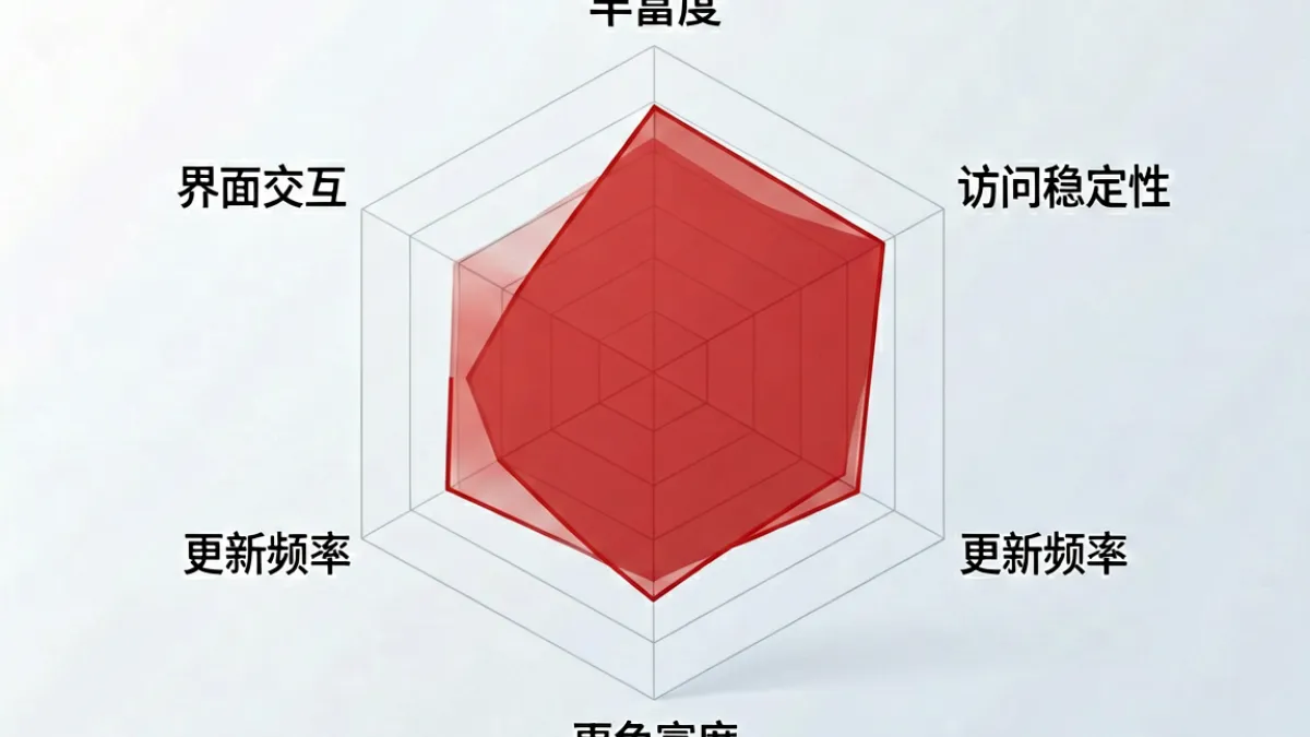 txvlog.com糖心官网网站 - 平台对比评测板块的多维度雷达图，直观比较各平台在内容量、稳定性与交互体验方面的得分